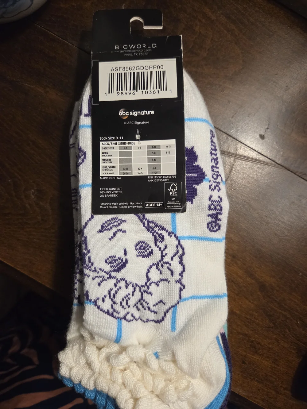 Golden Girls White & Teal Ankle Socks